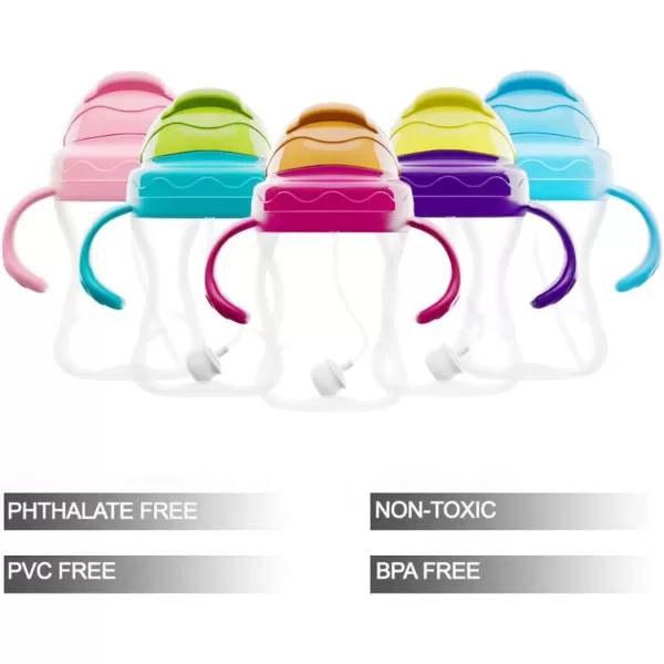 PandaEar Baby Sippy Cup 9 oz Straw Cup with Handles for Babies ampamp Toddler 6 Month BPAFree No Spill Design