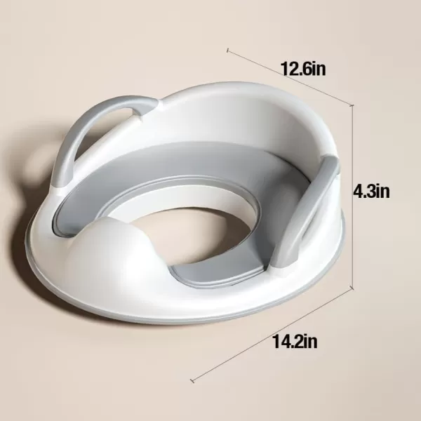PandaEar Baby Toddler Potty Training Toilet Seat for Boys and Girls with Handles Child Kids Potty Seat Toilet Seat Attachment Safe Urine Guard NonSlip Rubber Rim Fits Round ampamp Oval Toilets