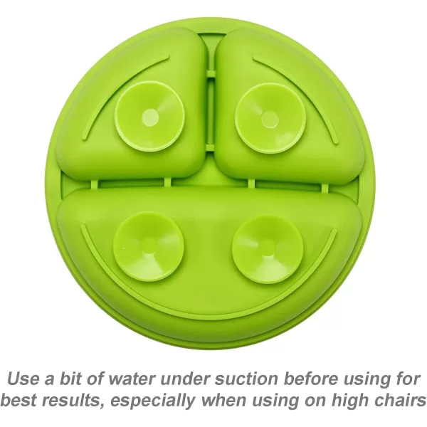 PandaEar Divided Unbreakable Silicone Baby and Toddler Plates  3 Pack  NonSlip  Dishwasher and Microwave Safe  Silicone Blue Green BrownBlue Green Yellow