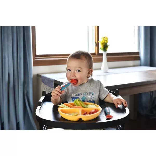 PandaEar Divided Unbreakable Silicone Baby and Toddler Plates  3 Pack  NonSlip  Dishwasher and Microwave Safe  Silicone Blue Green BrownBlue Green Yellow