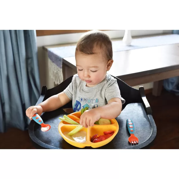 PandaEar Divided Unbreakable Silicone Baby and Toddler Plates  3 Pack  NonSlip  Dishwasher and Microwave Safe  Silicone Blue Green BrownBlue Green Yellow