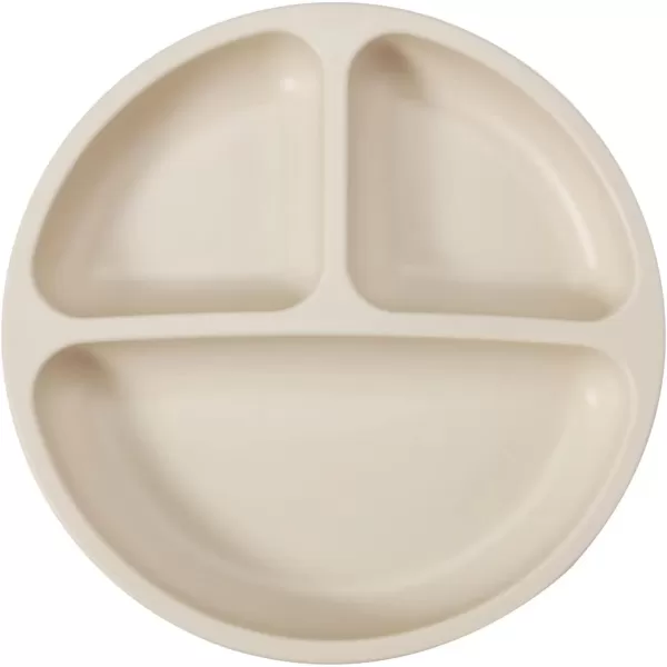 PandaEar Divided Unbreakable Silicone Baby and Toddler Plates  3 Pack  NonSlip  Dishwasher and Microwave Safe  Silicone Blue Green BrownPink Green Light Tan
