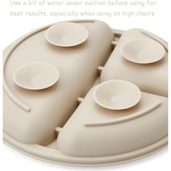 PandaEar Divided Unbreakable Silicone Baby and Toddler Plates  3 Pack  NonSlip  Dishwasher and Microwave Safe  Silicone Blue Green BrownPink Green Light Tan