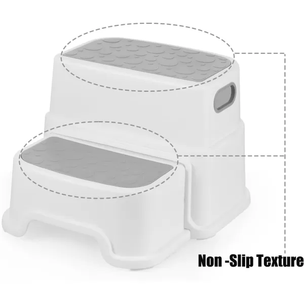 PandaEar Kids Step Tool 2 AntiSlip Step Stool for Toilet Potty Training Kitchen Bathroom Poop Stools with Handle for Toddler Children