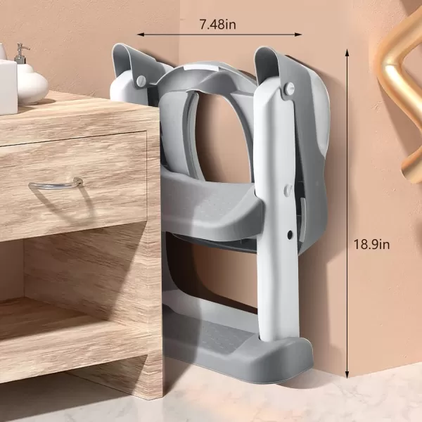 PandaEar Potty Training Seat Toilet with Step Stool Ladder Kids Boys Girls ToddlersComfortable Safe AntiSlip Pads Ladder