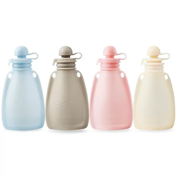 PandaEar Reusable Silicone Baby Food Pouches 4 Pack Squeeze Pouches for Toddler Kids BPAFree Silicone Refillable Baby Food Storage 4 oz