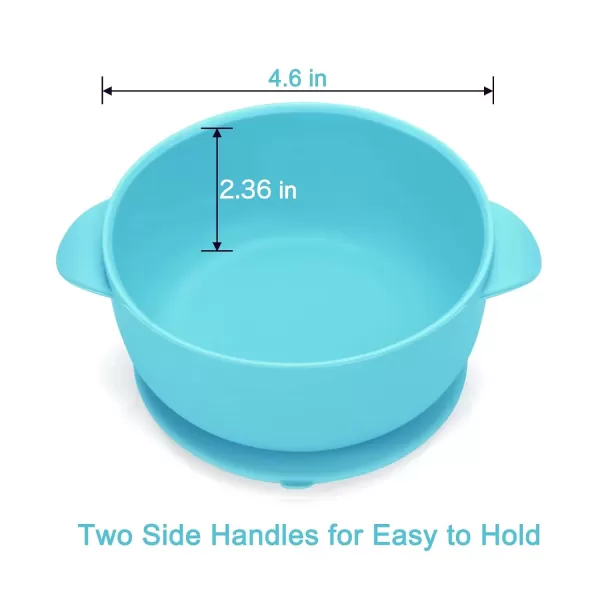 PandaEar Set of 2 Silicone Stay Put Suction Bowls  Large Cup Base Food Grade Soft Safe BPAFree Silicone  Babies Toddlers Infants  Blue ampamp GreenBlue  Green