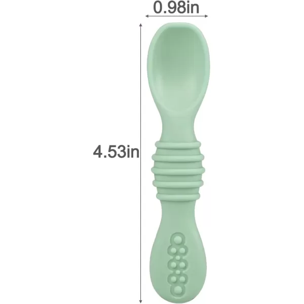PandaEar Silicone Baby Feeding Set 612 Months Baby LED Weaning Supplies Infant Toddler Feeding Set Silicone Baby Bib  Baby Plate with Suction  Baby Cup  Baby Bowls and Spoon First Stage SetGreen