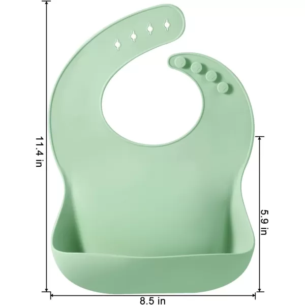 PandaEar Silicone Baby Feeding Set 612 Months Baby LED Weaning Supplies Infant Toddler Feeding Set Silicone Baby Bib  Baby Plate with Suction  Baby Cup  Baby Bowls and Spoon First Stage SetGreen