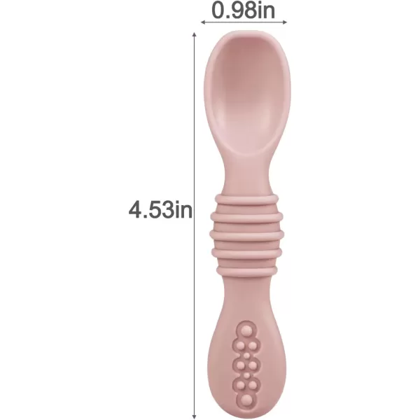 PandaEar Silicone Baby Feeding Set 612 Months Baby LED Weaning Supplies Infant Toddler Feeding Set Silicone Baby Bib  Baby Plate with Suction  Baby Cup  Baby Bowls and Spoon First Stage SetPink
