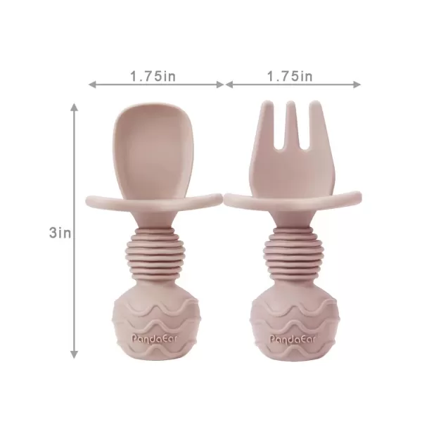PandaEar Silicone Baby Feeding Set Silicone Divided Suction Crab Plate and Tiny Cup with Spoons ampamp Forks Baby Led Weaning Supplies Self Feeding Eating Utensils Pink