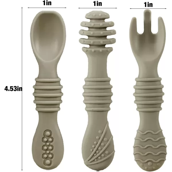 PandaEar Silicone Baby Spoons ampamp Fork Feeding Set 6 Pack  BPA Free Fist Stage Silicone Self Feeding Utensils for Infant Baby Led Weaning Ages 6  Months