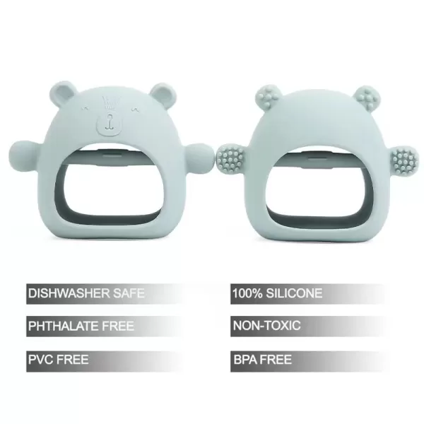 PandaEar Silicone Baby Teething Toys Baby Hand Teether Mitten for Sucking Needs Baby Chew Toys Hand Pacifier for Soothing Teething Pain Relief Brown Green
