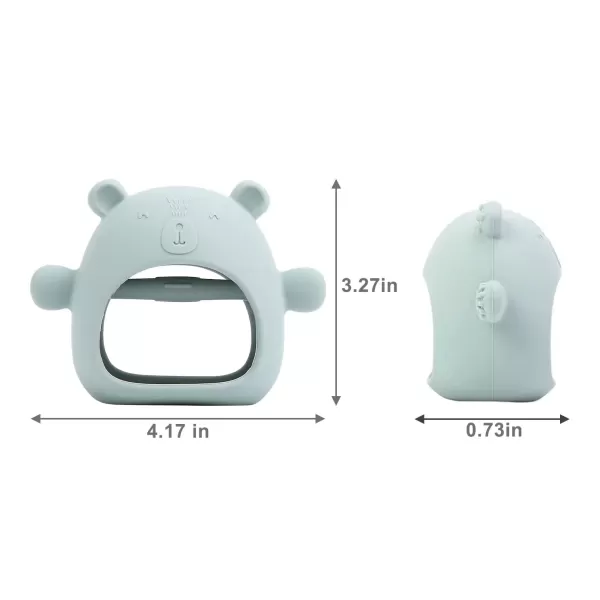 PandaEar Silicone Baby Teething Toys Baby Hand Teether Mitten for Sucking Needs Baby Chew Toys Hand Pacifier for Soothing Teething Pain Relief Brown Green