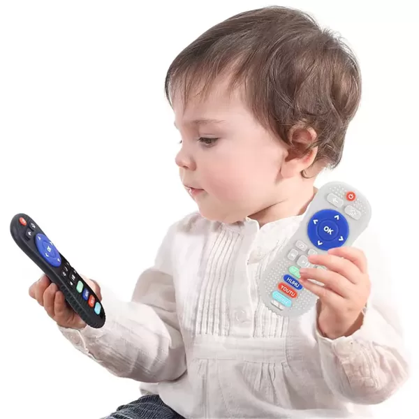 PandaEar Silicone Baby Teething Toys  Remote Control Teether Toys for Babies 618 Months  BPA Free Sensory Chew Toys Natural Freezer Safe for Infants Toddlers