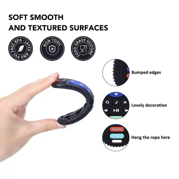 PandaEar Silicone Baby Teething Toys  Remote Control Teether Toys for Babies 618 Months  BPA Free Sensory Chew Toys Natural Freezer Safe for Infants Toddlers