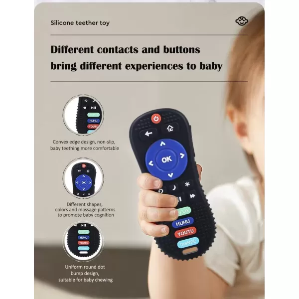 PandaEar Silicone Baby Teething Toys  Remote Control Teether Toys for Babies 618 Months  BPA Free Sensory Chew Toys Natural Freezer Safe for Infants Toddlers