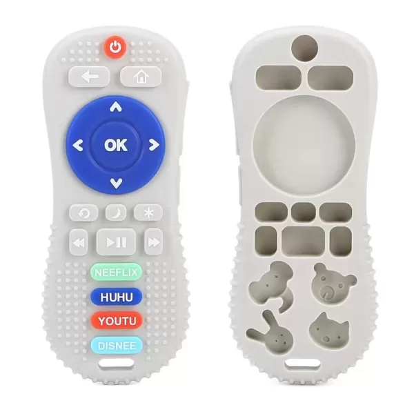 PandaEar Silicone Baby Teething Toys  Remote Control Teether Toys for Babies 618 Months  BPA Free Sensory Chew Toys Natural Freezer Safe for Infants Toddlers
