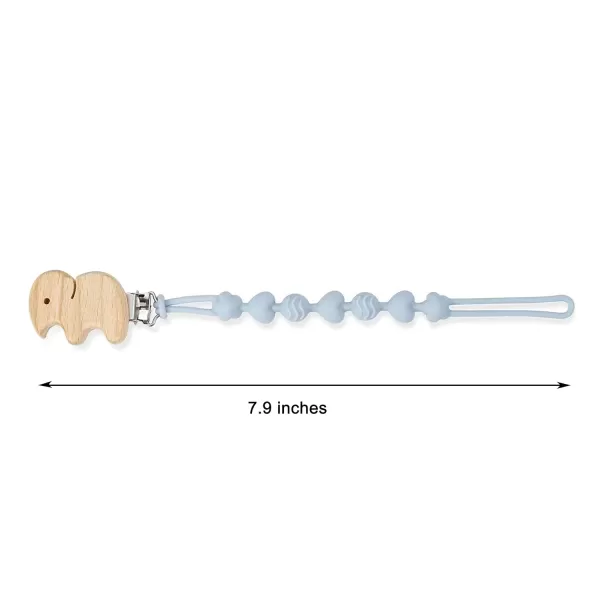 PandaEar Silicone Pacifier Clips for Boys and Girls 4 Pack Baby Binky Holder Clips Pacifier Strap Lanyard Chain ampamp Wooden Teething Toy with One Piece Design Fit All Teethers Toys Neutral