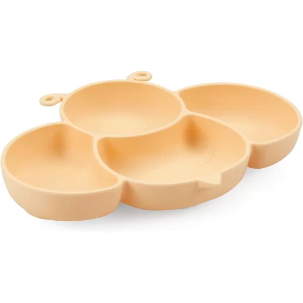 PandaEar Silicone Suction Plates with 3 Spoons Forks for Babies ampamp Toddlers Divided Unbreakable Toddler Plate Baby Led Weaning Supplies Self Feeding Eating Utensils BPAFree