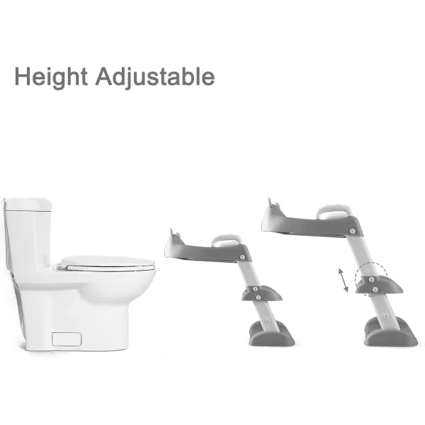 PandaEar Toilet Potty Training Seat with Step Stool Ladder Comfortable Safe Potty Seat with AntiSlip Pads Ladder for Kids Boys Girls Toddlers GreyGray