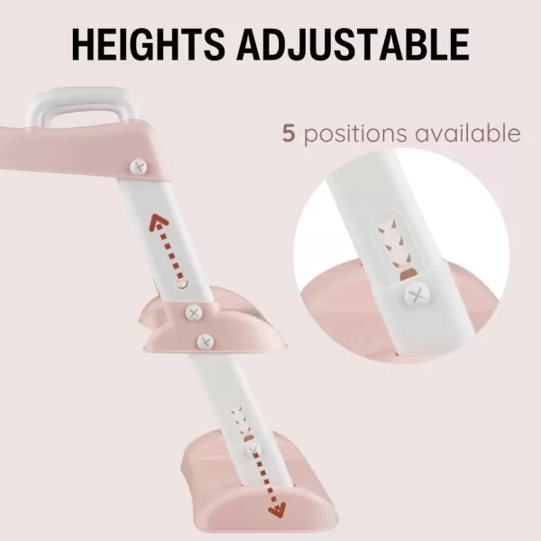 PandaEar Toilet Potty Training Seat with Step Stool Ladder Comfortable Safe Potty Seat with AntiSlip Pads Ladder for Kids Boys Girls Toddlers GreyPink