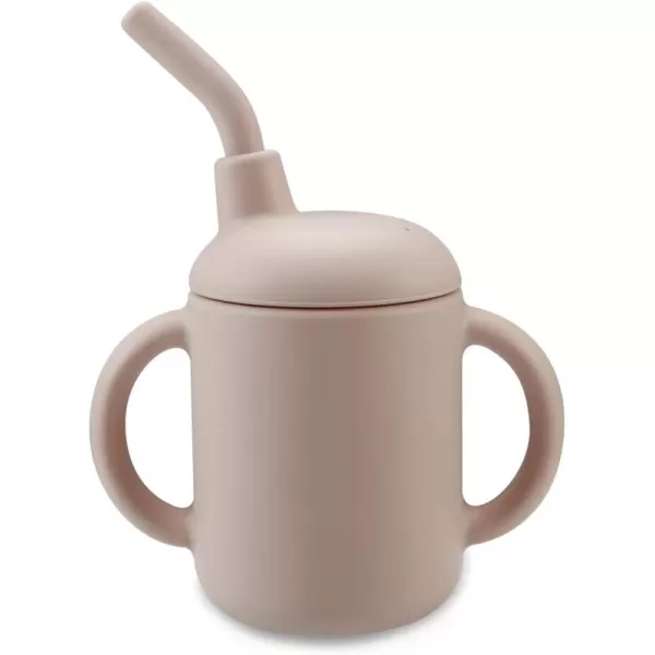 PandaEar 100 Tiny Silicone Drinking Training Cup with Straw for Baby and Toddler Pink
