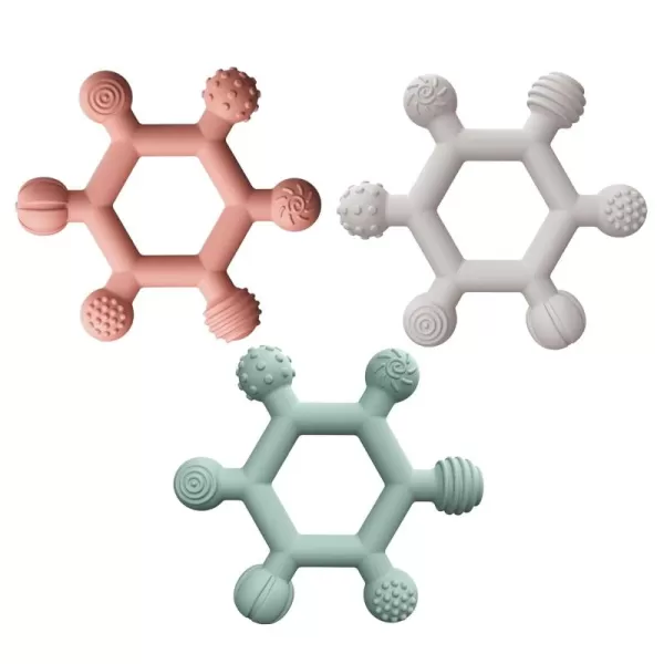 PandaEar 3 Pack Baby Teething Toys for Toddler Infant Newborn 06 Months Baby Chew Toys 6 to 12 Months Silicone Baby Teether BPA Free Soft and Textured Ring Teether Soothing Teething Pain Relief