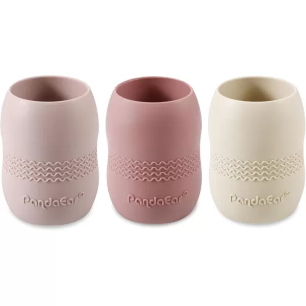 PandaEar 3 Pack Silicone Cups for Baby 612 Months Open Tiny Cups Toddler Sippy Cups Unbreakable Durable Silicone Training Cup Weaning Water Drinking Cup