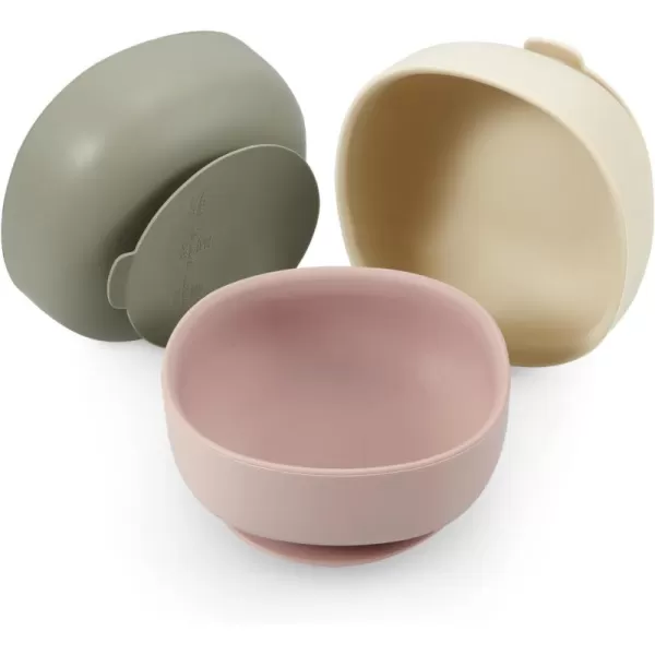 PandaEar 3 Pack Silicone Suction Bowls for Baby Toddler Infant Kids Baby Food Bowls First Stage Feeding Toddler Bowls Suction Food Grade Soft Safe Silicone BPAFree