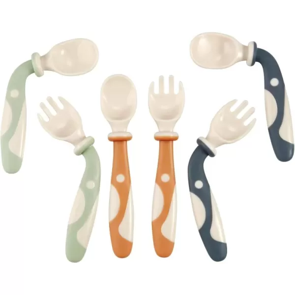 PandaEar Baby Bendable Spoons and Forks set 6 Pack Training Learning SelfFeeding Baby Spoons First Stage for Kids Toddlers Children and Infants BPA Free Easy Grip Fork Tableware