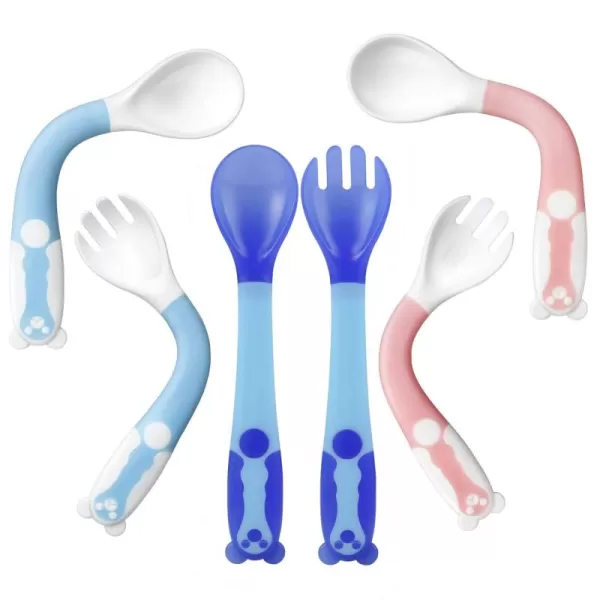 PandaEar Baby Bendable Utensils Spoons Training Learning Feeding for Kids Toddlers Children and Infants BPA Free 3 Sets Great Gift Set  Easy Grip Fork Tableware3 Sets