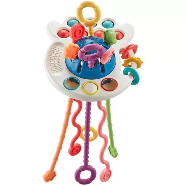 PandaEar Baby Montessori Toy for 61218 Months Silicone Baby Sensory Toy 612 Months Pull String Teething Toy  Educational Learning and Travel Gift for 1 Year Old Boys and Girls Infant Toddlers