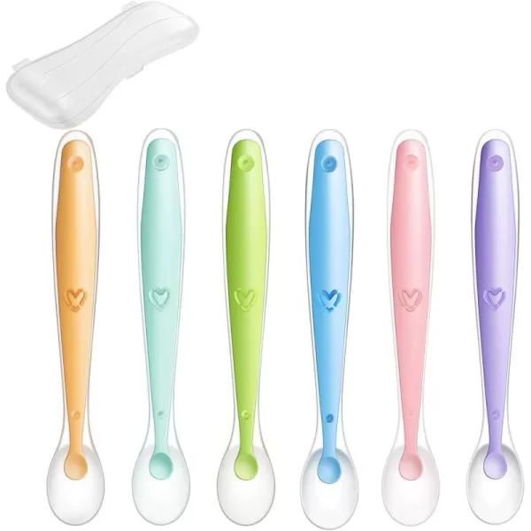 PandaEar Baby Silicone Soft Spoons Training Feeding for Kids Toddlers Children and Infants BPA Free 6 Pack Baby Led Weaning Spoon GumFriendly First StageBaby Spoons