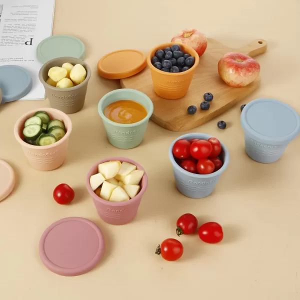 PandaEar 12 Pack Silicone Baby Food Storage Containers 4 oz Reusable Small Snack Containers Freezer Storage with Airtight Lids Leak Proof for Infants Kids Babies Microwave ampamp Dishwasher Safe