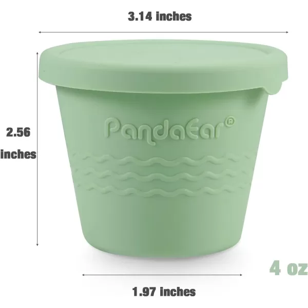 PandaEar 12 Pack Silicone Baby Food Storage Containers 4 oz Reusable Small Snack Containers Freezer Storage with Airtight Lids Leak Proof for Infants Kids Babies Microwave ampamp Dishwasher Safe