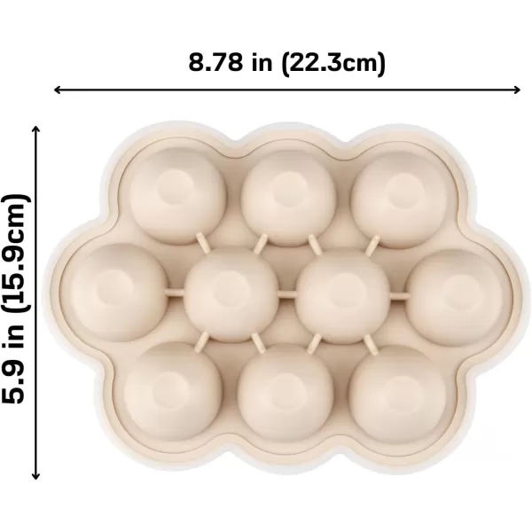 PandaEar 2 Pack Baby Food Freezer Tray with Lids Silicone Baby Fruit Food Feeder Teether Tray Baby Food Storage Container Ice Cube Tray Maker for Homemade Baby Food BlueTan