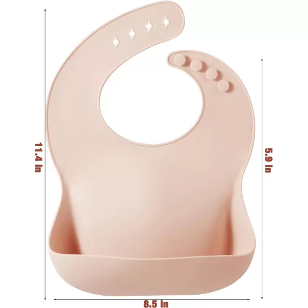 PandaEar 3 Pack Silicone Bibs for Babies Toddlers Girls Boys Adjustable Waterproof BPA Free Soft Durable Bibs for Eating with Large Pocket Food Catcher