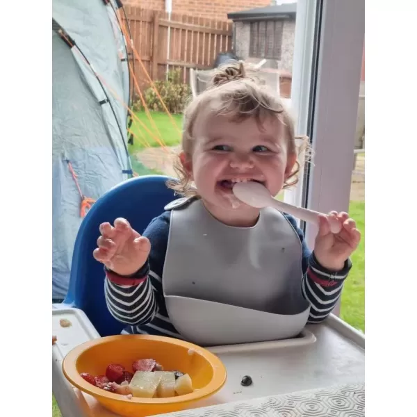 PandaEar 3 Pack Waterproof Silicone Baby Bibs Super Thin Light Weight for Babies ampamp Toddlers Adjustable Soft Silicone Feeding Bibs with Food Catcher Pocket Unisex Non Messy