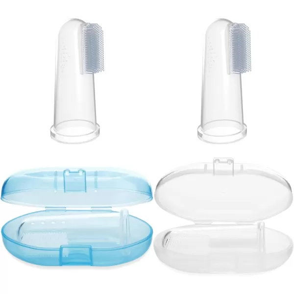 PandaEar 4 Pack U Shaped Toothbrush Kids Toddler with Soft Silicone Brush Head for Age 26 2 Pack Silicone Baby Finger Toothbrush with Travel Storage Case for 3 months 360  Whole Mouth Toothbrush