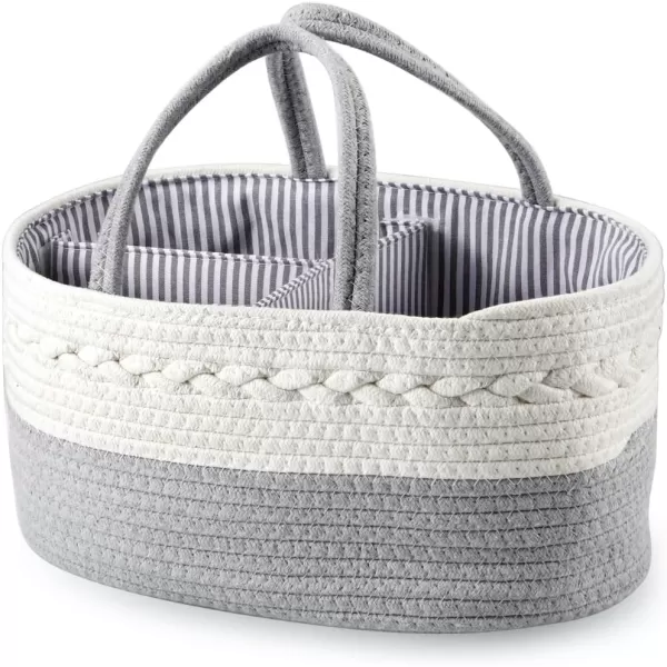 PandaEar Baby Diaper Caddy Organizer for Boys Girls Portable Baby Diaper Basket Travel Cotton Rope Diaper Caddy Change Organizer for Baby Shower Gifts Newborn Infants