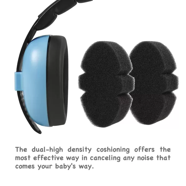 PandaEar Baby Ear Protection Noise Cancelling HeadPhones Ages 03 Years  Infant Hearing Protection Earmuffs BlueBlue