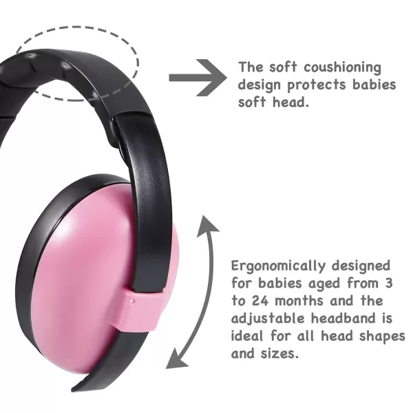 PandaEar Baby Ear Protection Noise Cancelling HeadPhones Ages 03 Years  Infant Hearing Protection Earmuffs BluePink