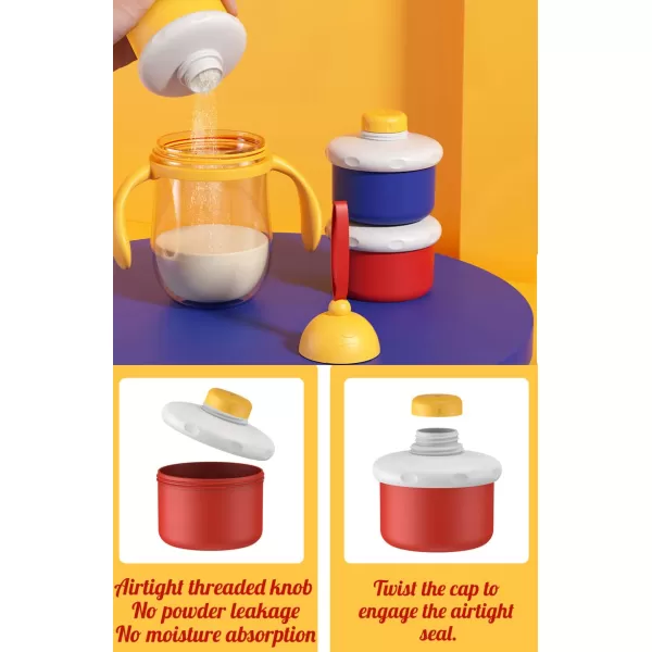 PandaEar Baby Formula Dispensers on The go for Travel Stackable Portable Baby Formula Storage Container Travel Formula Holder for Diaper Bag Baby Powder Dispenser 3 Layers 2 Pack