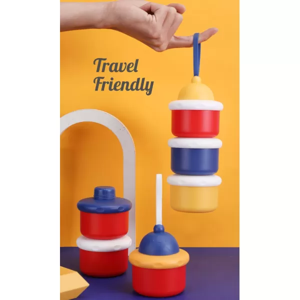PandaEar Baby Formula Dispensers on The go for Travel Stackable Portable Baby Formula Storage Container Travel Formula Holder for Diaper Bag Baby Powder Dispenser 3 Layers 2 Pack