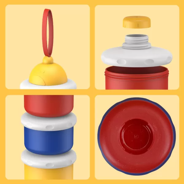 PandaEar Baby Formula Dispensers on The go for Travel Stackable Portable Baby Formula Storage Container Travel Formula Holder for Diaper Bag Baby Powder Dispenser 3 Layers 2 Pack