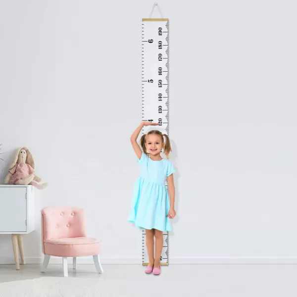 PandaEar Baby Height Growth Chart Ruler Kids Boys Girls  Removable Wall Decor Measurement 79quot x 79quot WhiteWhite