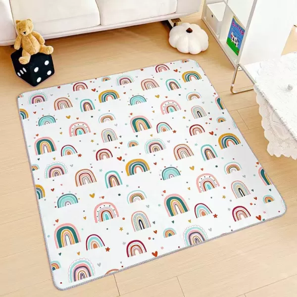 PandaEar Baby Splat Mat for Under High Chair Large AntiSlip Thick Floor Mat Waterproof Baby Food Splash ampamp Spill Mat 51 x 51 Inch