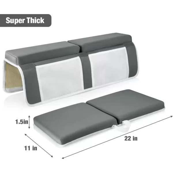PandaEar Comfortable Baby Bath Kneeler and Elbow Rest Pad Set NonSlip Bathtub Kneeling Pad for Bathing Baby Tub Knee Mat Bath Pad for Tub Bath Tub Cushion Mat with Toy Organizer Storage Pockets