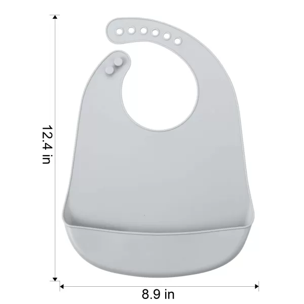 PandaEar Cute Super Thin Light Weight Unisex Silicone Baby Bibs Waterproof BluePurpleGrey